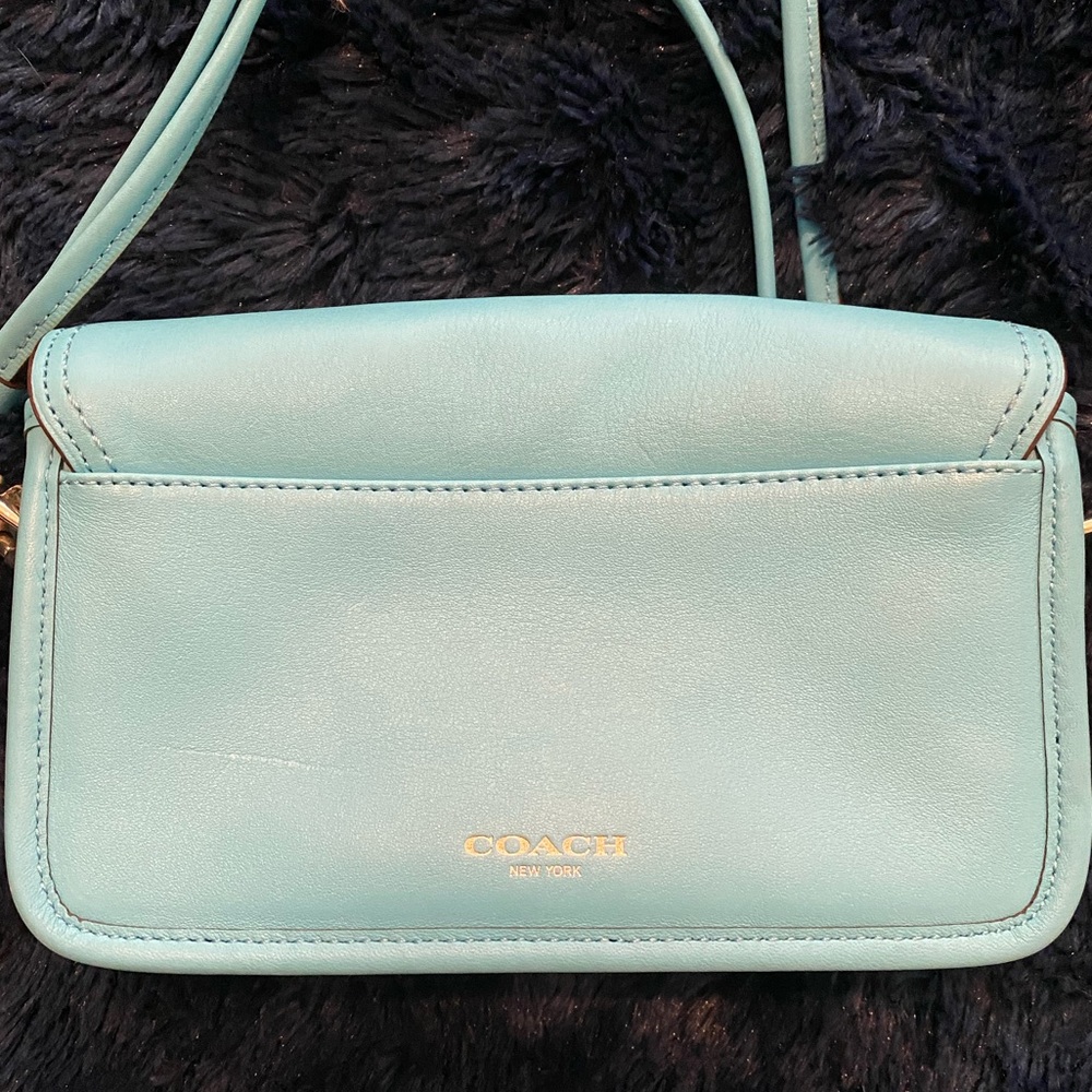 Coach rare pacific bright blue cross body bag - Picture 4 of 6